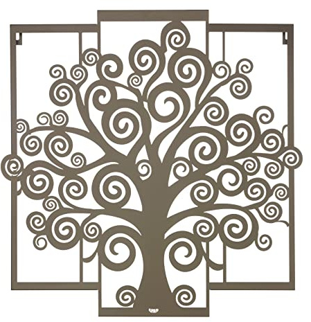 Arti & Mestieri Pannello quadrato Albero Della Vita dal design 100% Made in Italy ispirato alla natura, in Ferro, 90 x 90H cm (Bronzo)