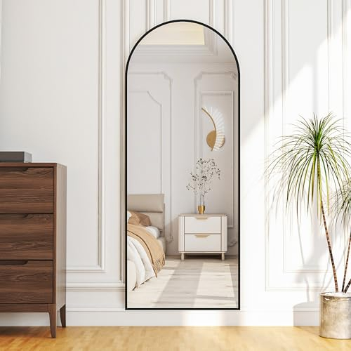 Boromal Ganzkörperspiegel Standspiegel Schwarz Metallrahmen 150x50cm Ganzkörperspiegel Schwarz Bodenspiegel Ganzkörper Wandspiegel Rechteckig für Schlafzimmer, Wohnzimmer, Ankleidezimmer