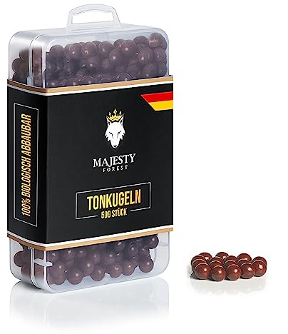 MAJESTY FOREST® Munizioni per Fionda in Argilla con Scatola di conservazione - Biodegradabili - 500/1200 Pezzi in 9 mm (500 Pezzi, Rosso)