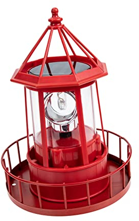 YARNOW Rotierendes Leuchtfeuer Led-Solarleuchten Außendekorationsleuchten Led-Dekorationsleuchten Garten-Leuchtturm- -Meer-Leuchtturm Garten-Solarlicht