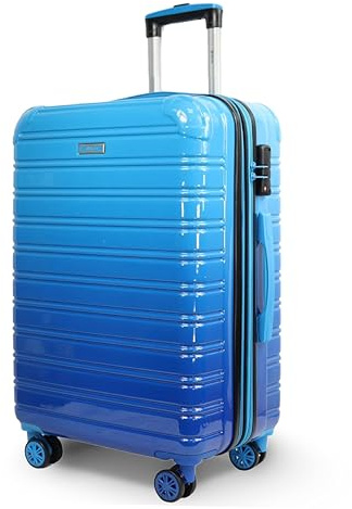 Blade Erweiterbares Handgepäck - Hartschalen Koffer Trolley - Leichter Reisekoffer Handgepäck aus ABS+PC mit TSA Schloss - 4 Spinner Räder Koffer- Rollkoffer (Blau-XL)