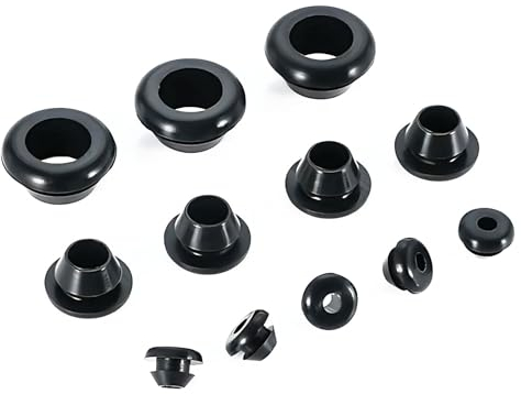 Qrity 20 Stück Gummitüllen, Elektrische Leiterdichtung Ring, Kabeldurchführung, zum Schutz von Drähten und Kabeln, ID 7mm Einbaudurchmesser 9mm
