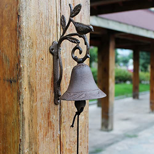 Gusseisen-Türklingel, antike Vintage-Türklingel, Wandmontage, antike Türklingel, Vintage-Türklingel, Gusseisen-Wandglocke, schwere dekorative Vogel-Türdekoration, Glocke for Aufhängen, Wandornamente,