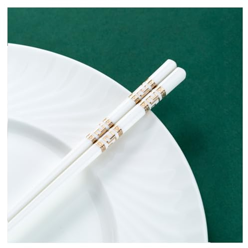 Set di bacchette cinesi in porcellana, confezione regalo, 10 paia di bacchette premium riutilizzabili, lavabili in lavastoviglie, con custodia, bacchette antiscivolo in ceramica d'osso di alta qu
