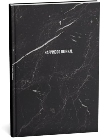Dankbarkeitstagebuch für 365 Tage | 1 Minute am Tag Momente der Achtsamkeit, Selbstliebe und Selbstreflexion | Tagebuch für Erwachsene | Happiness Journal (Schwarz Marmor, 12 Monate)