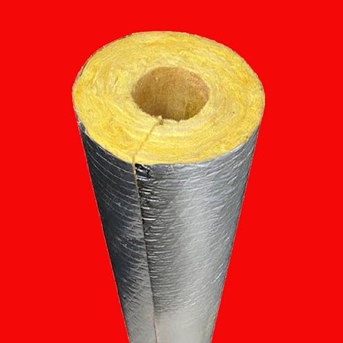 MZQMK Fundas De Aislamiento Térmico, Papel De Aluminio Coquilla Aislante, Tubo De Lana De Fibra De Vidrio, para Riego Exterior En Invierno Tuberías De Fábrica Al Aire(L 1M-273MM/10.7IN-50MM)