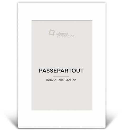 Passepartout 70x100 cm/Schrägschnitt-Passepartouts nach Maß für Bilderrahmen/Klassischer 1,5mm Karton in Weiß (6000) /Innenmaße: 60x80cm