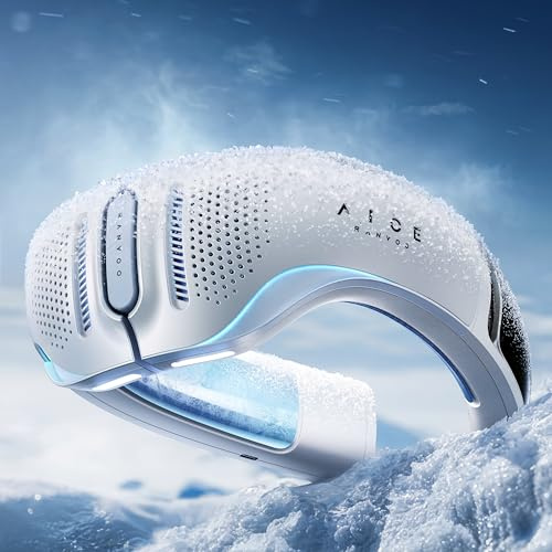 RANVOO AICE LITE Plus 2025 Max Cooling Airflow [No.1 Coolest & Most Durable] Neck Air Conditioner, Ultimate Immersive Personal AC 6000 mAh Rechargeable Neck Fan Blow Cold Air, Gifts for Mom/Dad, White