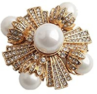 OLSKFUH Broche Vintage Boho Floral Corsage Perle Fleur Broches Broches avec Grosse Perle Croix Broche Femmes Mariage Bijoux De Mariée Broches,1