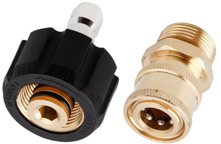 Bestgle 2 Pack Pressure Washer Adapter Kit, Metric M22 14mm Swivel to 1/4 Inch Quick Connect Fittings for Power Washer Hose & Gun, Brass Quick Disconnect Coupler Set