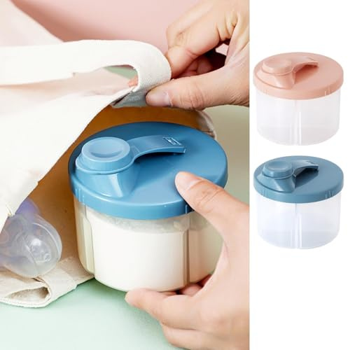 2 Stück Milchpulver Aufbewahrungsbox Reise, Powdy Milchpulverportionierer Fasst Bis Zu 4 Portionen, Portionierer Milchpulver Box Drehbarer Für Reisen Und Alltag, 0+ Monate