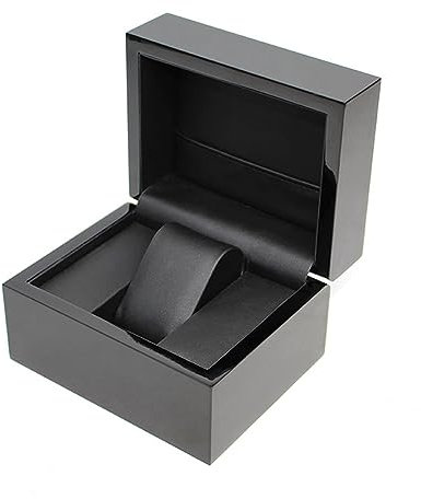 ZZlei2yu-12 Uhrenbox Hölzerne Flip-Uhrenbox, schwarze Uhrenbox, Verpackungsbox, Geschenkbox, Business-Stil, Uhrenbox-Organizer for Männer, Einzelschlitz Uhren Organizer