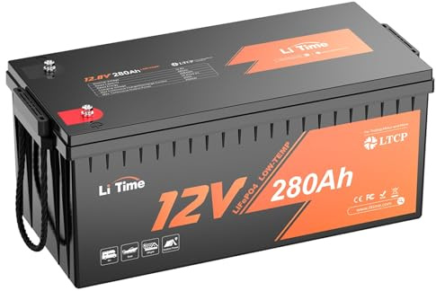 LiTime 12V 280Ah Plus LiFePO4 Batterie mit Integriertem 200A BMS und Niedrigtemperatur-Schutz, Max 3584Wh, 15000 Tiefenzyklen – Ideal für Solaranlagen, Wohnmobile, Camping
