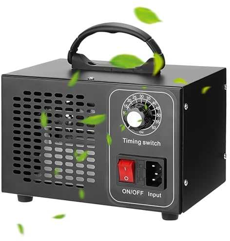 Generador de ozono 60000 mg/h, dispositivo de ozono, generador de ozono, purificador de aire con temporizador de 60 minutos, dispositivo de ozono para coche, ozonizador O3, industrial para coche, humo