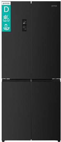 Gorenje NRM819D61BX Cross Door, 460L, CrispZone mit Feuchteregler, Frischbox mit Multifunktion, Eisbox, Fastfreeze, NoFrost, Inverter-Kompressor,BxHxT: 79,4×190×65 cm, Matt Schwarz
