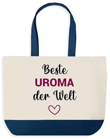 Planetee Jute Shopper Beste Uroma der Welt| Einkaufstasche & Strandtasche Baumwolle Jute | Geschenk Damen Geburtstag Muttertag Valentinstag Weihnachten