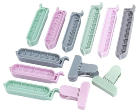 Clip para Sellar Bolsas de Comida 12 Piezas Pp Diseño de Hebilla