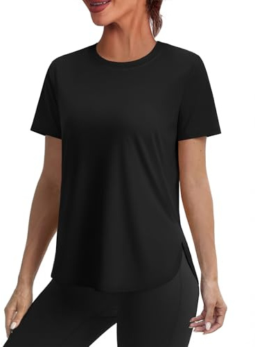 Aokosor Gym Tops for Women UK Short Sleeve Casual Lightweight Summer Tee Shirts Workout Quick Dry Clothes Soft Stretchy Active Wear