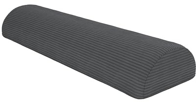 POKAR Halbrolle für Modulares Kindersofa | Halbrolle 80x22x12 cm | Ergänzungselement für Spielsofa aus Schaumstoff mit Cord-Bezug | Oeko-Tex 100 Zertifiziert | Nächtlicher Kiesel