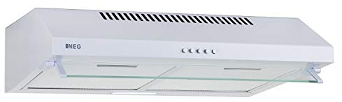 NEG Dunstabzugshaube NEG15-ATW+ (weiß) Edelstahl-Unterbau-Haube mit Doppelmotor (Abluft/Umluft) und LED-Beleuchtung (60cm) Unterschrank- oder Wandanschluss
