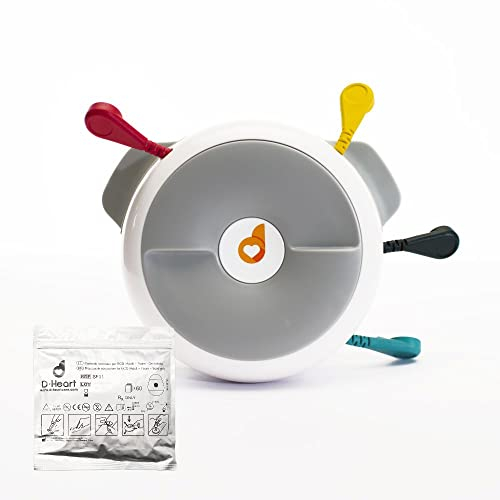 D-Heart Dispositivo Portable ECG | Electrocardiografo Portatil De 8/12 Derivaciones Para Electrocardiograma Para Pacientes y Médicos | ECG Monitor Compatible Con IOS Y Android (60 Electrodos)