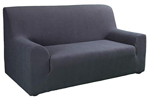 Tural - Funda de Sofá 100% Impermeable y Elástica, Gris | 1 Plaza (70cm – 100cm) Venezia | Cubresofá/Protector de Sofá Resistente al Agua | Cubre Sofá Impermeable y Ajustable