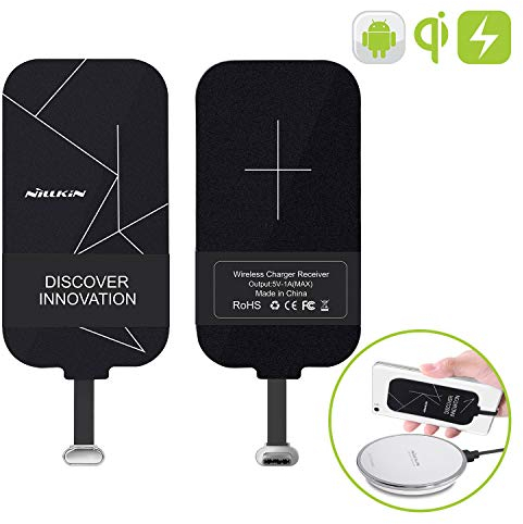 Nillkin Wireless Charging Receiver and Adapter, Qi Wireless Charger Receiver Module for Google Pixel 3A XL, Samsung Galaxy A13/A14/A15/A42, LG and Other USB C Phones, Type-C Long Version