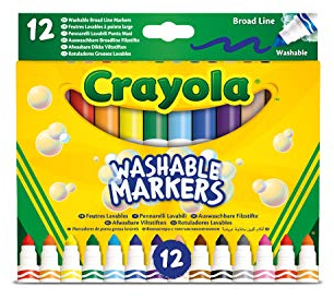 Crayola-12 Feutres lavables à pointe Maxi en fibre super résistante, 58-8340