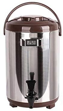 GHKWXUE Isolation Seau Seau à Glace Seau à Glace thé au Lait Commercial avec Affichage de la température en Acier Inoxydable 10L pour Cuisine de réunion familiale (Rouge) (Color : Brown, Size : 10L)