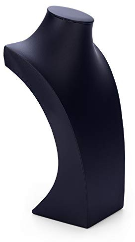 Oirlv Schwarz Leder Büste Halskette Display Stand Schmuck Mannequin H4 (21 * 11 * 33.5cm)