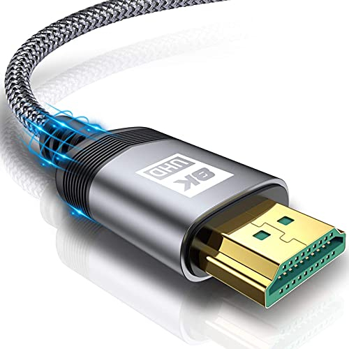 AviBrex 8K HDMI 2.1 Kabel 2M, Ultra HD 48Gbps Highspeed 10K 8K@60Hz, 4K@240HZ 165HZ 144HZ 120Hz,HDCP2.3, UHD eARC HDR 10+,Vision VRR, Kompatibel mit PS5/4/3,8K Gaming, TV, Blu-ray-Player, Projektor