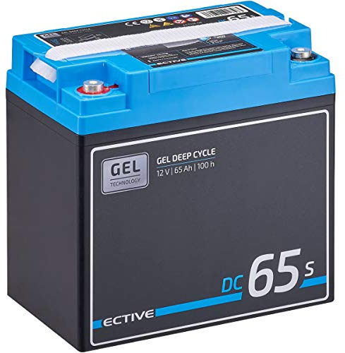 ECTIVE - GEL DC65S 12V 65Ah - Deep Cycle Versorgungsbatterie mit LCD-Anzeige wartungsfrei - VRLA Solarbatterie für Boote, Van, Wohnmobil, Camper