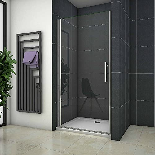 Acezanble 76cm Duschtür Nischentür Pendeltür Duschkabine Schwingtür Duschabtrennung Dusche H195cm