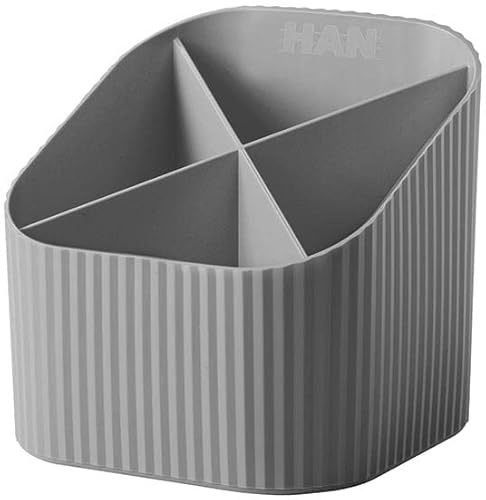 HAN organizer da scrivania Re-X-LOOP – say yes to 100% recycled, moderno e giovane design per tutti gli oggetti di cancelleria, grigio scuro, 17238-991