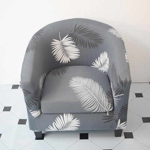 Surwin Sesselbezug Sesselschoner mit Elastisch Stretch Husse, 3D-Blume Sesselüberwurf Universal Chair Schonbezug Sofabezug für Clubsessel Lounge, Cocktailsessel (Hellgrau,One Size)
