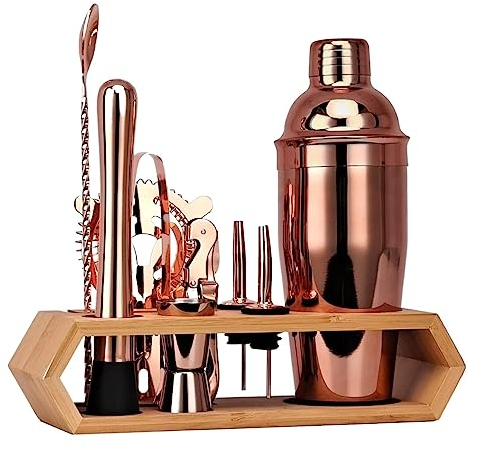 Coctelera Kit Cocktail Kit Juego De Herramientas De Barra De 10 Piezas Juego De Coctelera con Soporte Martini Shaker Bartending Kit Cocktail Shaker (Color : P, Size : 10pcs)