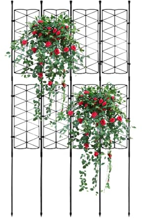 Pflanzen-Rankgitter, Gartengitterpfahl, Pflanzenstützrahmen, Gartenzubehör für Pflanzen, Rankgitter für Gurken, Clematis, Lilien, Morning Glories