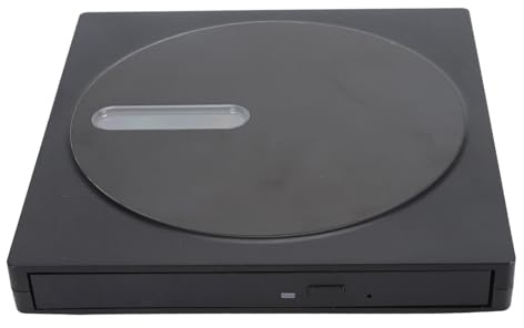 Garsent External CD DVD Drive for Laptop, Ultra Thin Portable DVD CD Rewriter Burner with USB 3.0 Type C Ports, Intelligent Recording Disk Player Writer Adapter