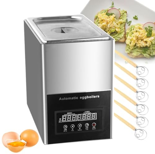 forplubossmmp Máquina para Hervir Huevos De 800W, Hervidor De Huevos Eléctrico con Panel De Control Y Salida De Drenaje De Agua para Restaurantes - Gran Capacidad De 9L (con Batidor De 6 Huevos)
