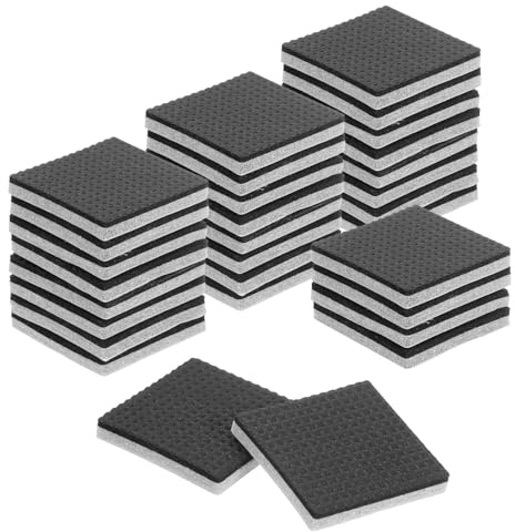 sourcing map 30 Pcs Felt & EVA Furniture Pads, 1 3/8 (35mm) Square Furniture Feet Wood Floor Protectors Self Adhesive for Protecting Hardwood Floors, Table Legs and Chair Legs, Gray+Black