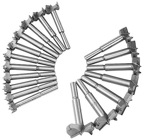 OSALADI 16pcs Wood Drill Bits Set Forstner Drill Bits Metric Hole Saws Flat for Woodworking