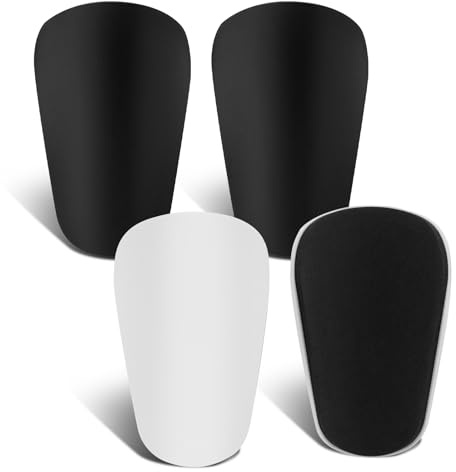 alwaiiz 2 Paar Mini Schienbeinschoner Fußball, Kleine Schienbeinschoner Fußball, Mini Shin Pads Geeignet für Jungen und Mädchen(Schwarz, Weiß)