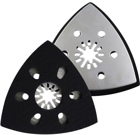 2 Stück Dreieckschleifer Schleifplatte Dreieck 93mm Multifunktionswerkzeug mit Dreieckschleifer, Verschleißfest, Geeignet zum Schleifen von Metall, Holz und Stein, Gips, Schleifen