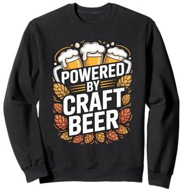 Alimenté par des Verres à bière et à houblon artisanaux Sweatshirt