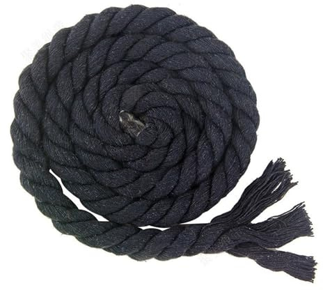 RUHTEUO 5 Meter 15 mm gedrehtes Baumwollseil, bunt, for Handtasche, Heimdekoration, DIY, Textilzubehör, Rot, Gelb, Khaki, Rosa, Grün(15mm Navy Blue 5M)
