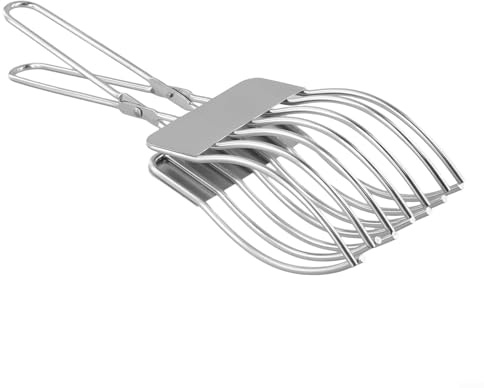 Honseadek Pinze per arrosto in acciaio inox senza sforzo per tagliare carne pane affettatrice porta alimenti