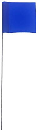 Swanson Tool Co FBL15100 2.5-Inch by 3.5-Inch Marking Flags with 15-Inch Wire Staffs, Blue, 100-Pack