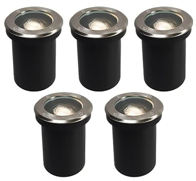 Qazqa delux - Spot encastrable de sol - 5 pièces - Ø 130 mm - Acier - Moderne - éclairage extérieur