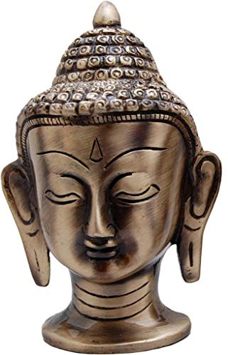 eSplanade Beste Qualität Messing Statue Buddha Meditieren Idol Metall Kopf Figur | Tibetisch-buddhistische Statue - Buddha Statue