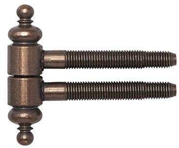 Gedotec Türband für Innentür Türscharnier Antik Möbel-Scharnier für Innen-Türen - H3120 | Renovierband mit Zierkopf | Metall bronze patiniert | Band Ø 16 mm | 1 Stück - Einbohrband Zimmertür aus Holz